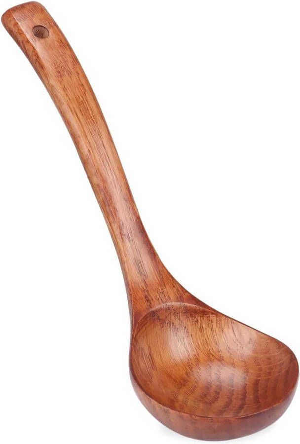 Merkloos Houten soeplepel pollepel saus scooplepel 24 cm x 7 5 cm