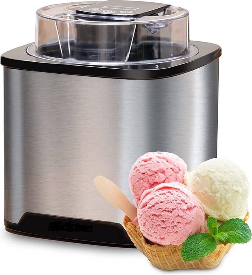 Merkloos Ijsmachine Sorbet en yoghurt invriezen in 30 minuten 2 liter professionele Ijsmachine