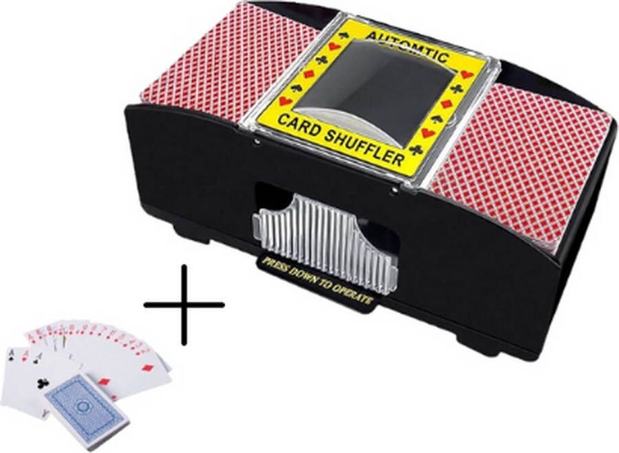 Merkloos Kaartenschudmachine Kaartenschudder Elektrisch Inclusief Stok Kaarten Speelkaarten Schudmachine voor Speelkaarten Cardshuffler Poker Zwart