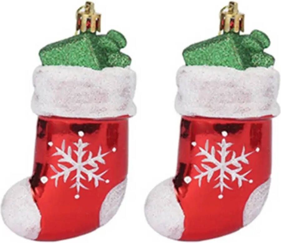 Merkloos Kerstornamenten Set van 2 Kerst Ornament Kerstballen Plastic Kerstballen Kerstbal Figuren Kerstdecoratie Kerstsok