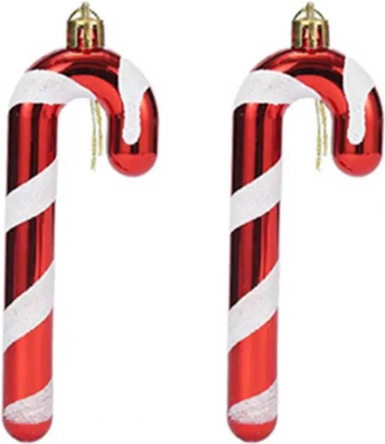 Merkloos Kerstornamenten Set van 2 Kerst Ornament Kerstballen Plastic Kerstballen Kerstbal Figuren Kerstdecoratie Zuurstok