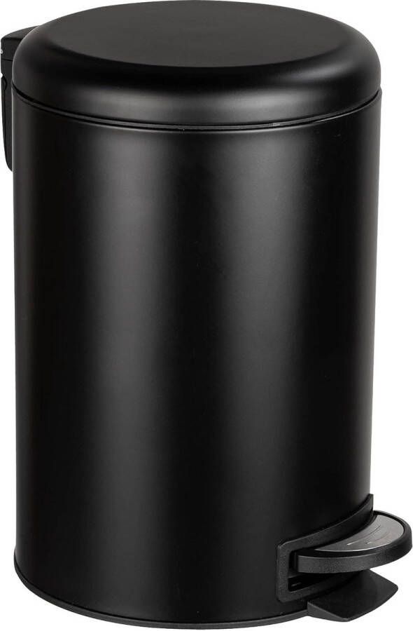 Merkloos Keuken afvalemmer Leman 12 liter vuilnisemmer met softclose trapfunctie uitneembare inzet van gelakt staal 25 x 38 x 32 cm mat zwart