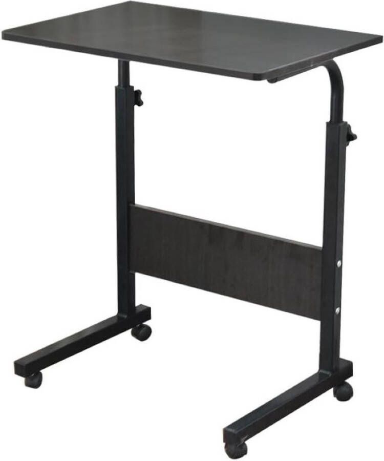 Merkloos Laptoptafel laptopstandaard in hoogte verstelbaar mobiele bijzettafel verzorgingstafel voor bed en bank 80 x 40 x 71-90 cm zwart