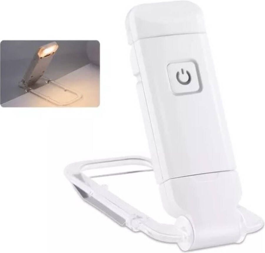 Merkloos Leeslamp Boeklamp Draagbare leeslampje USB oplaadbaar Klemlamp