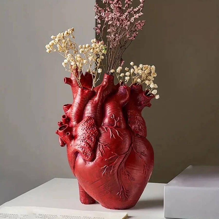Merkloos Love in Bloom Hart Vaas Heart Vase Hart Vaas Hart Anatomisch Hart Vaas Rood