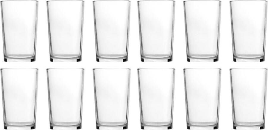 Merkloos Luxe Drinkglazen 215ml 21.5cl (12 Stuks) Drinkglas Limonadeglazen Glas Hoogwaardige kwaliteit Glazenset Drinkglazen