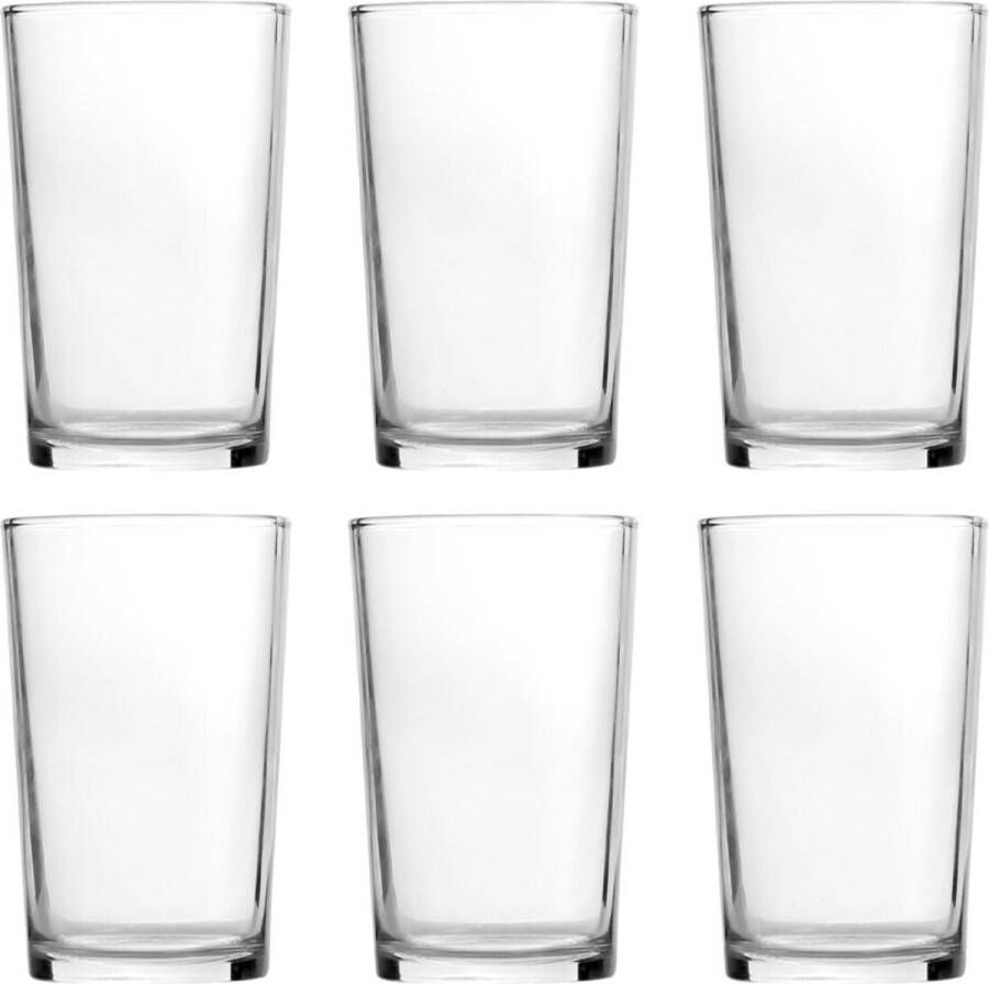 Merkloos Luxe Drinkglazen 215ml 21.5cl (6 Stuks) Drinkglas Limonadeglazen Glas Hoogwaardige kwaliteit Glazenset Drinkglazen