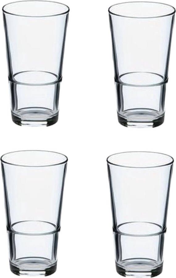 Merkloos Luxe Drinkglazen 340ml 34cl (4 Stuks) Drinkglas Limonadeglazen Glas Hoogwaardige kwaliteit Glazenset Drinkglazen