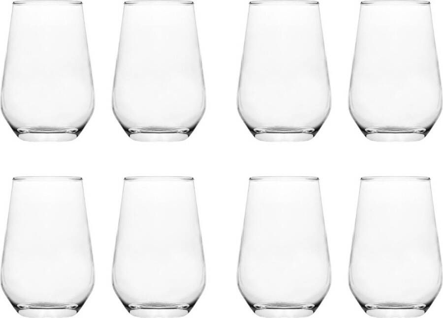 Merkloos Luxe Drinkglazen 460ml 46cl (8 Stuks) Drinkglas Limonadeglazen Glas Hoogwaardige kwaliteit Glazenset Drinkglazen