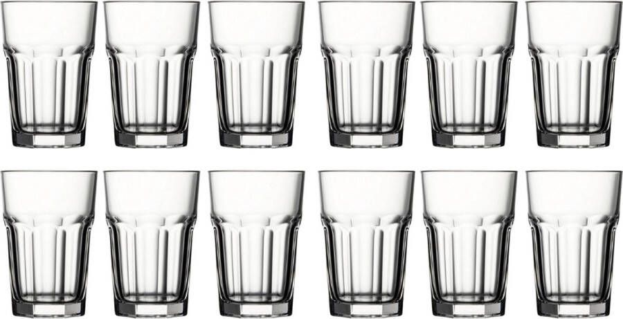 Merkloos Luxe Longdrinkglazen 375ml 37.5cl (12 Stuks) Drinkglas Limonadeglazen Glas Hoogwaardige kwaliteit Glazenset Drinkglazen Cocktailglazen