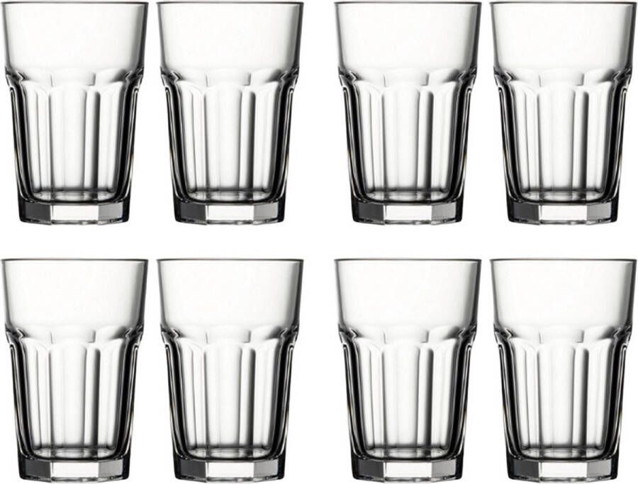 Merkloos Luxe Longdrinkglazen 375ml 37.5cl (8 Stuks) Drinkglas Limonadeglazen Glas Hoogwaardige kwaliteit Glazenset Drinkglazen Cocktailglazen