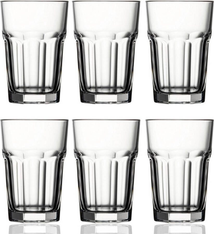 Merkloos Luxe Longdrinkglazen 420ml 42cl (6 Stuks) Drinkglas Limonadeglazen Glas Hoogwaardige kwaliteit Glazenset Drinkglazen Cocktailglazen