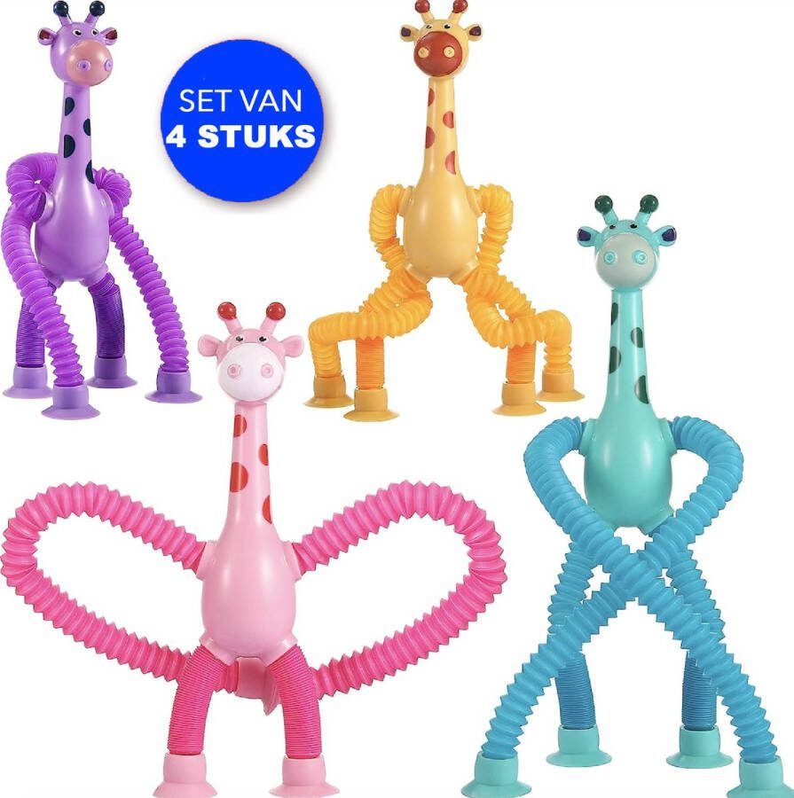The Useful Magic Giraffes Telescopische Zuignap Giraffes Magische Educatief Speelgoed Fijne Motoriek Speelgoed Educatieve Spellen SET VAN 4 STUKS