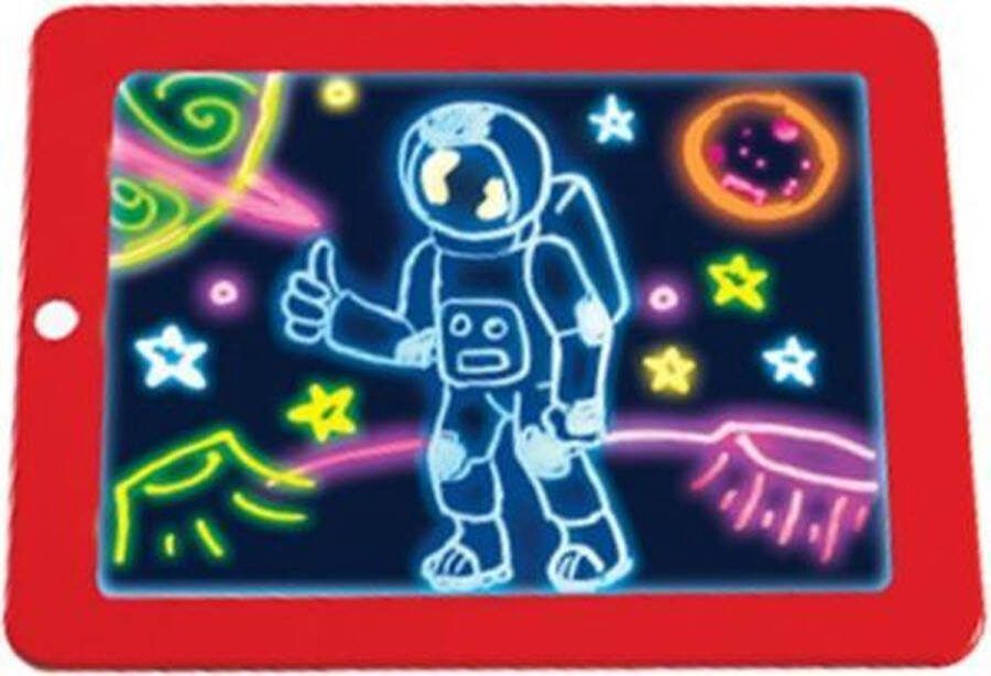 Merkloos Magic Pad magisch tekenbord – 30 sjablonen 8 lichteffecten drawing pad malpad tekentafel