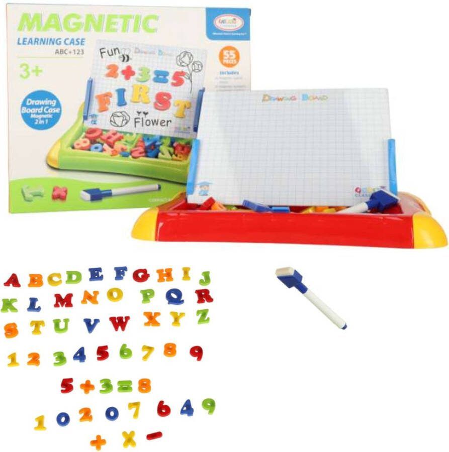 Merkloos Magneetbord Educatief Speelgoed Leren van Letters en Cijfers Rood