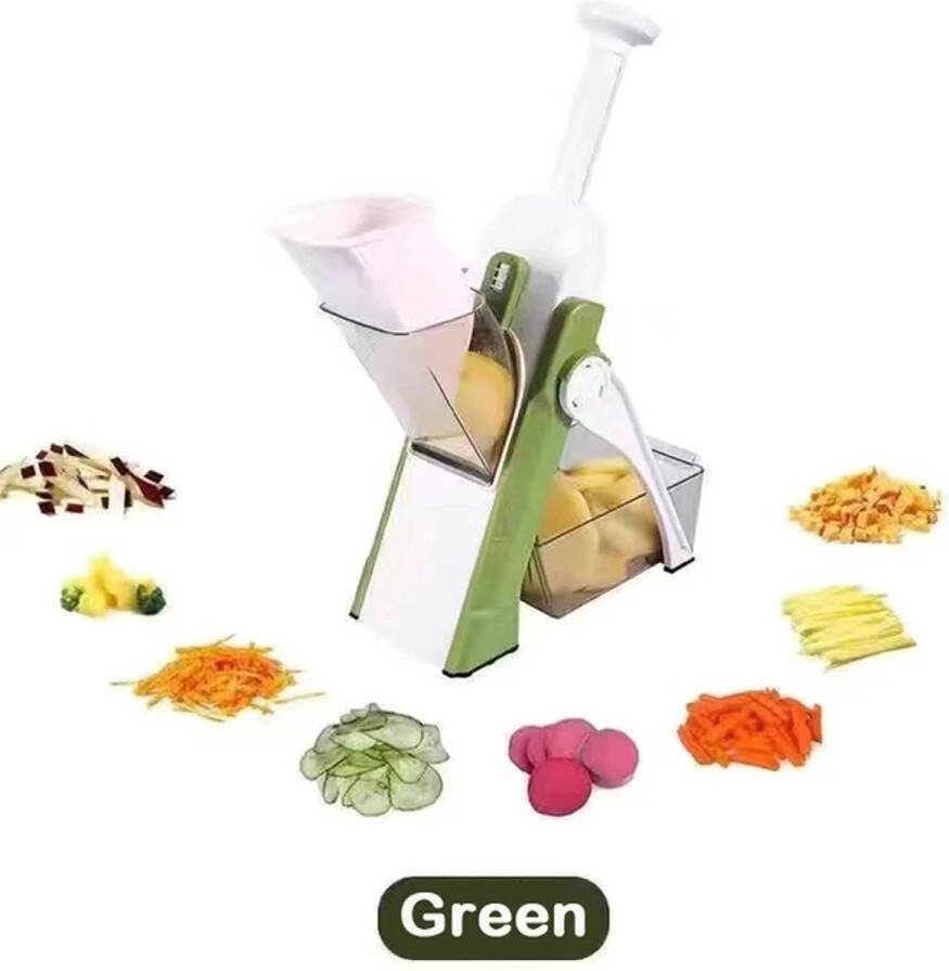 Merkloos Mandoline Handveilige Mandoline Groentesnijder Hakselaar Aardappelchipsnijder Multifunctionele groentehakmolen 4 snijmodi blokjes hakken Julienne keukengadgets Cheese Slicer