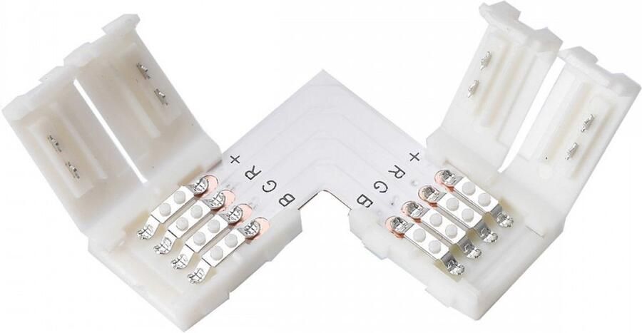 `merkloos` 10mm L Connector voor RGB SMD5050 5630 LED strips 1 Stuk
