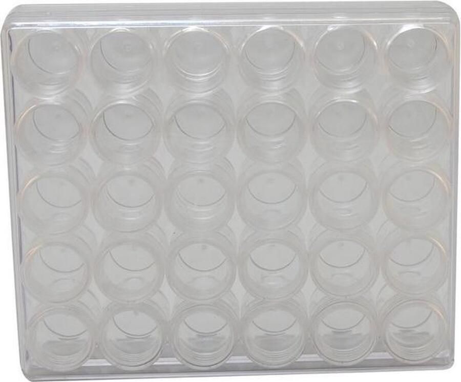 Merkloos Diamond painting Opbergdoos Rechthoek Box Case Met 30 ronde potjes inclusief stickervel