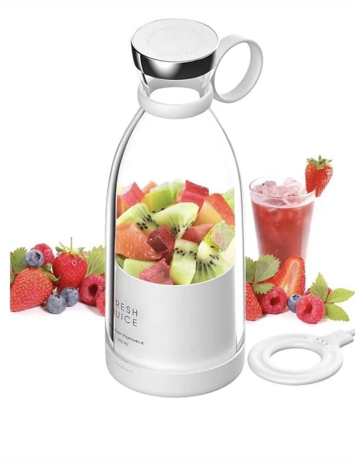 'merkloos'' Draagbare oplaadbare Mini Blender to go-Smoothie Fruit Mixer Wit