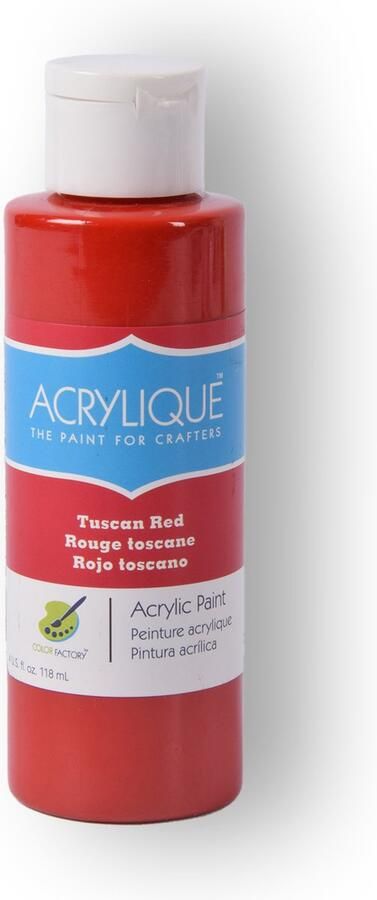 Merkloos Feestelijke Acrylverf Tuscan Red 118ml Geschikt voor Kinderen en Hobbyisten
