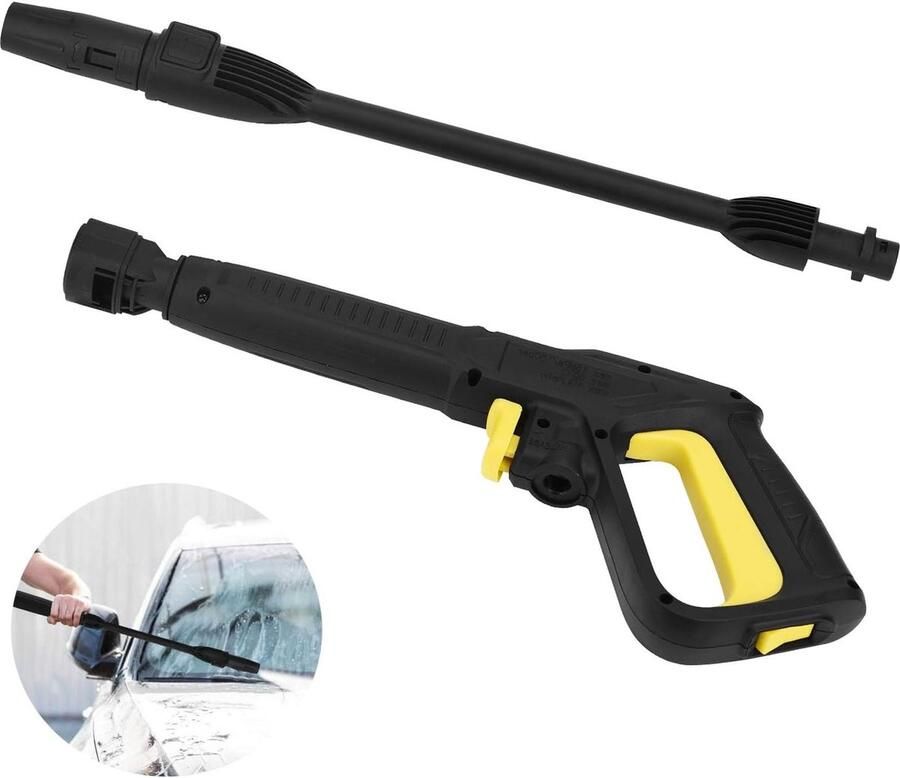 Merkloos Jajadeal Vervangend pistool & spuitlans opzetstuk geschikt voor Kärcher K2 K3 K4 K5 K6 K7 hogedrukreiniger verstelbaar sproeimondstuk en Quick Connect spuitpistool voor autowassen accessoireset