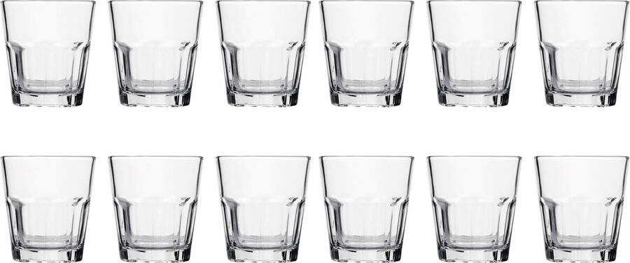 Merkloos Luxe Drinkglazen 270ml 27cl (12 Stuks) Drinkglas Limonadeglazen Glas Hoogwaardige kwaliteit Glazenset Drinkglazen