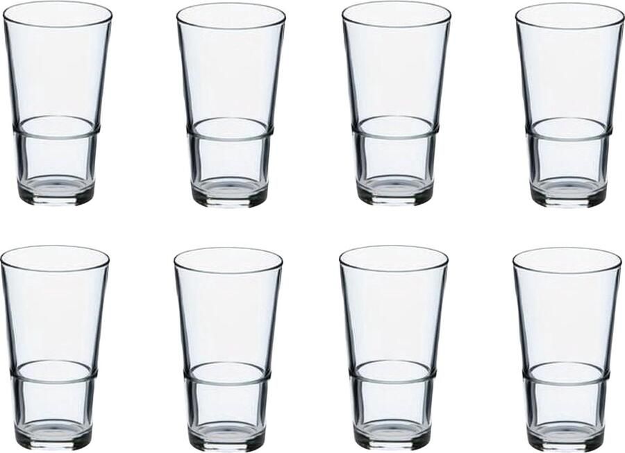 Merkloos Luxe Drinkglazen 340ml 34cl (8 Stuks) Drinkglas Limonadeglazen Glas Hoogwaardige kwaliteit Glazenset Drinkglazen