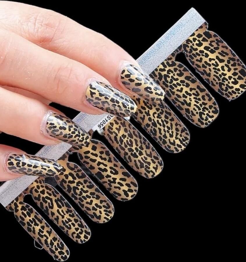 Merkloos Nagelstickers Nail Wrap Panterprint (Bruin Zwart ) 1056