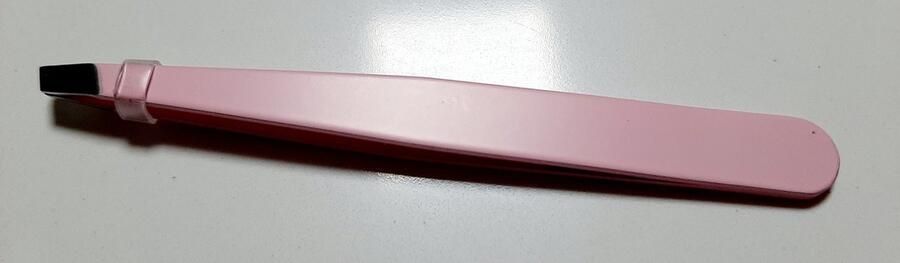 Merkloos pincet roze pink epileerpincet schuin rvs roze coating 9 7 cm
