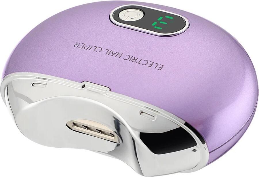 'merkloos' Professionele Elektrische Nagelknipper Automatische Nagelknipper Paars Nagelverzorging Waterbestendig Manicureset LED Licht 3 Snelheidstanden Baby