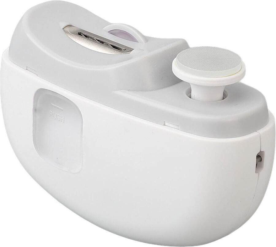 'merkloos' Professionele Elektrische Nagelknipper met Nagelvijl Wit 2 in 1 Nagelverzorging Waterbestendig Manicureset LED Licht