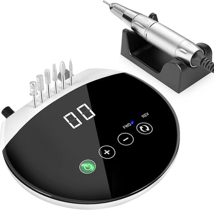 Merkloos Professionele Nagel Draaimachine Nagelfrees Professionele Nagelvijl met Touch-Toetsen en HD-LED-Display 35.000 omw min Verbeterde Versie Voor Gel- of Acryl Manicure en Pedicure
