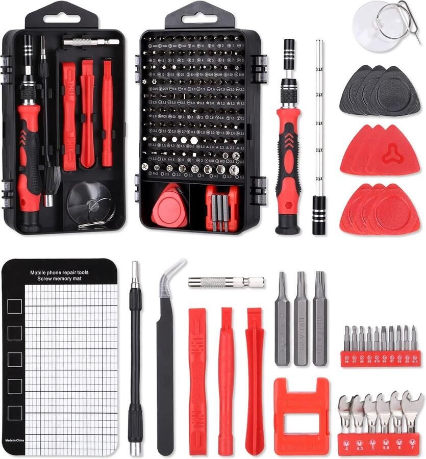 Merkloos Schroevendraaierset fijnmechaniek 141 in 1 magnetische mini-fijnmechanica-set draagbare torx-bit precisieschroevendraaierset voor iPhone laptop tablet horloges camera elektronica-set