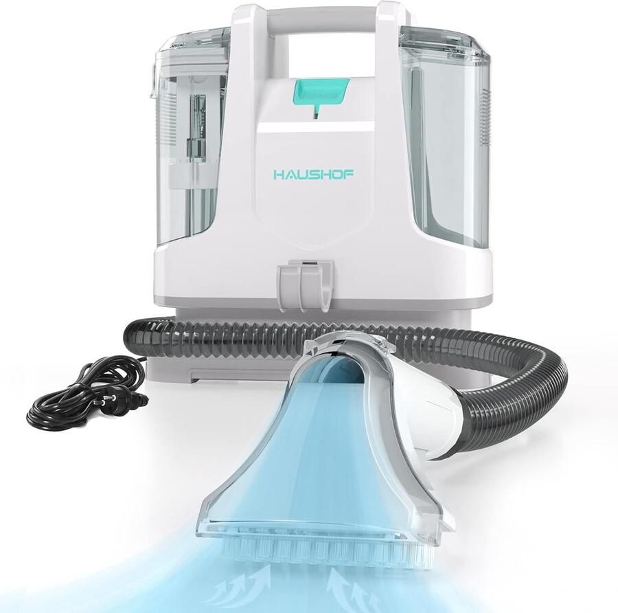 Merk'loos Tapijtreiniger Apparaat Incl. 2 Opzetstukken Vlekkenreiniger Licht & Compact Water Stofzuiger met Dubbel Tankontwerp Bank Reiniger Machine