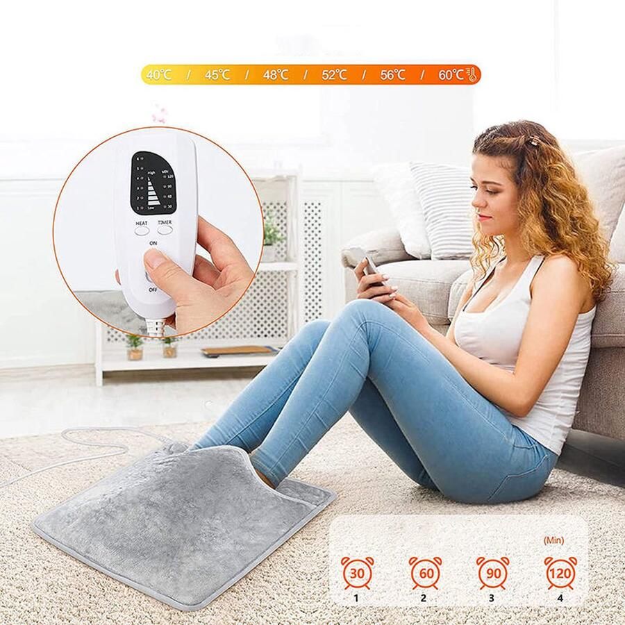 Merkloos 【Verleidelijk Comfort】 Elektrische Voetenwarmer Ervaar Ongeëvenaarde Warmte Elektrische Voetenwarmers Elektrische Voetendeken Electrische Voetenzak Warmtedeken Electrische verwarming Verwarmde voetenzak