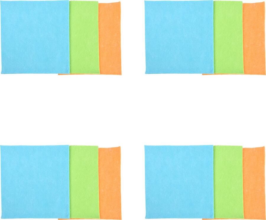 Merkloos Viscose Vaatdoekjes Set – 12 stuks Gekleured Schoonmaakspons – Blauw Oranje & Groen Multifuntioneel Sopdoeken 40x36cm elk Reinigingsdoek