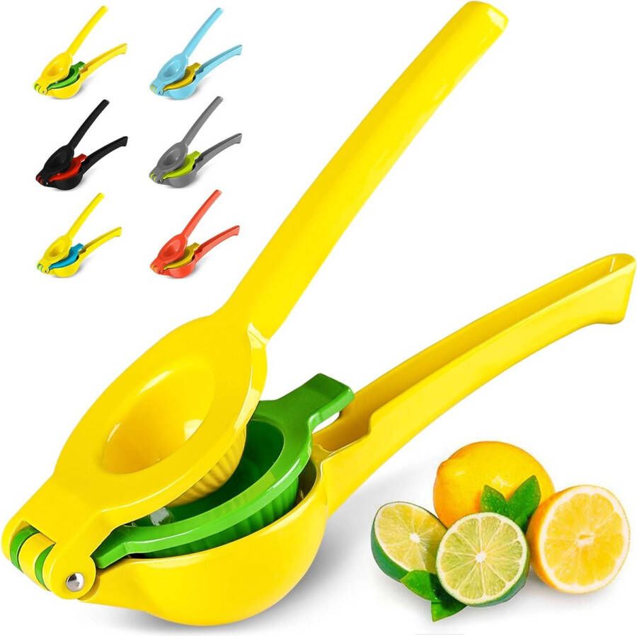 Merkloos Metal 2-in-1 Lemon Lime Squeezer Hand Juicer Lemon Squeezer krijgt elke laatste druppel Max Extraction Manual Citruspers Gebruiksvriendelijke citroenpers Heavy-Duty Citroenpers
