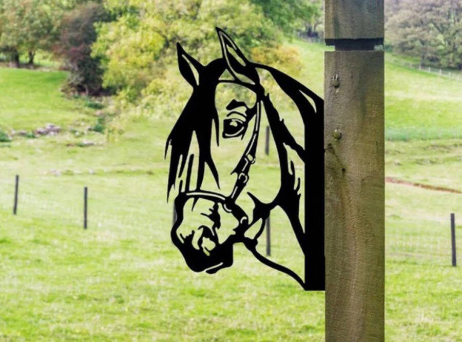 Merkloos Metalen Boomhanger Tuinsteker Metalen Tuindecoratie Dier Tuindecoratie Muur Hek Paard Hanger