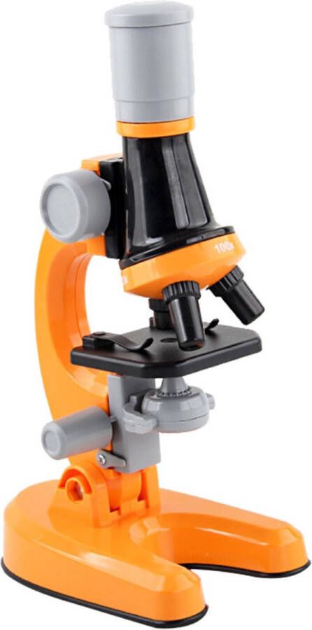 Merkloos Microscoop voor kinderen Kindermicroscoop Verstelbare Vergroting Verstelbate Observatiehoek Vergroting Tot 1200x Oranje