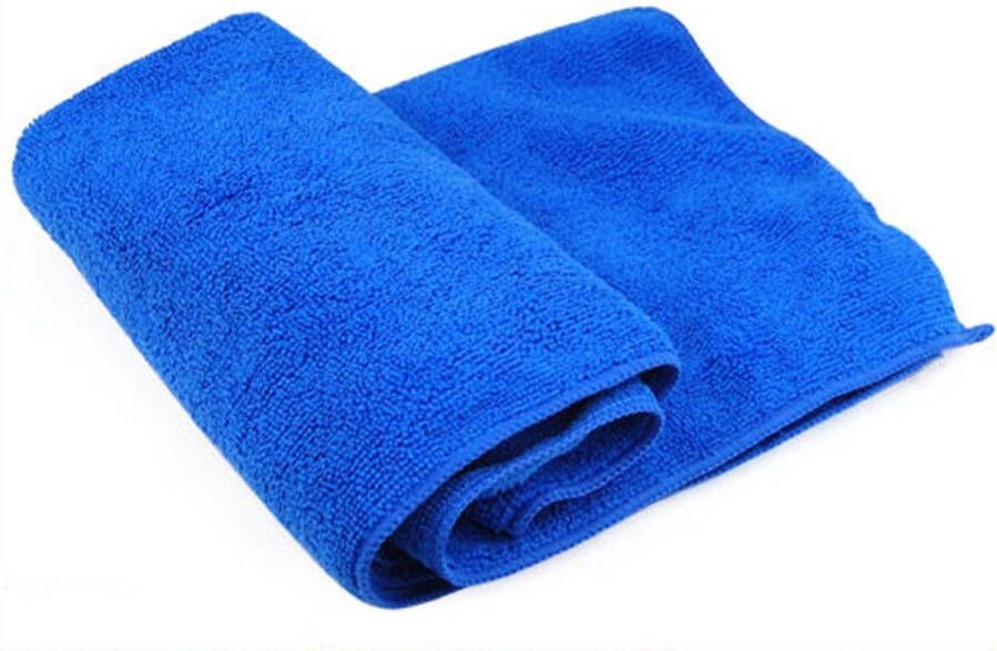 Merkloos Microvezel doekjes schoonmaakdoekjes microfiber poetsdoekjes blauw extra absorberend Interieurdoekjes blauw
