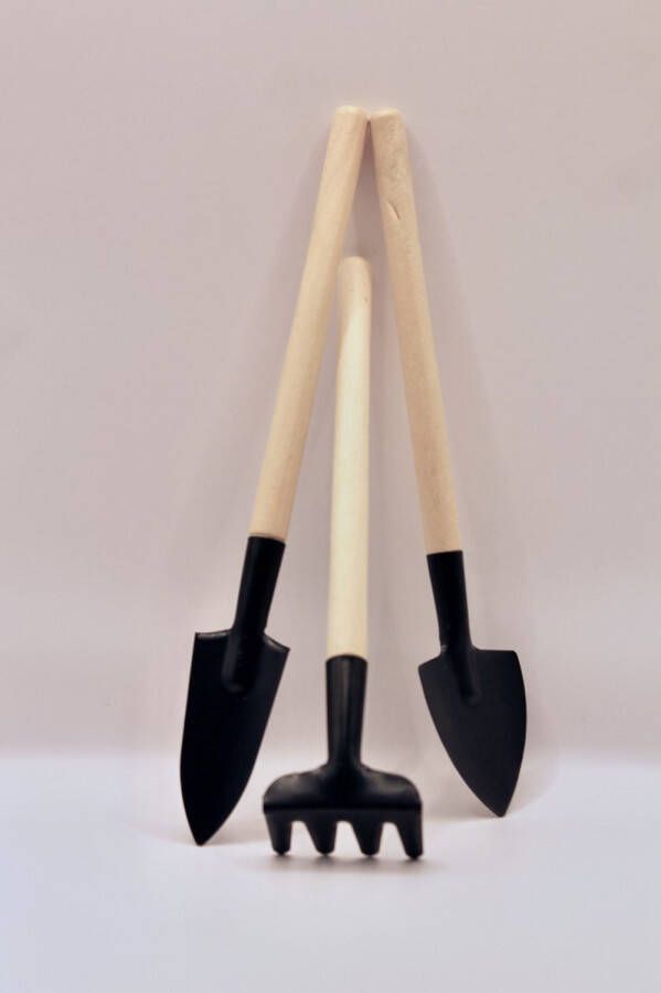 Merkloos Mini tuingereedschap set ECO tuin Spade Hark Schep