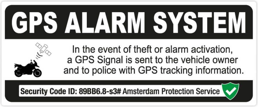 Merkloos Motor GPS Alarm System Sticker Set van 4 7 3 x 3 cm