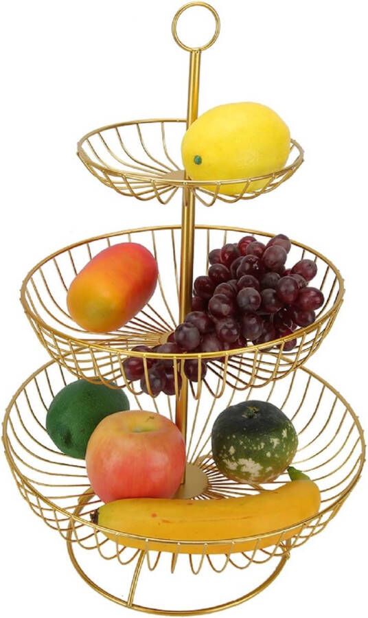 Merkloos Multifunctionele Huishoudelijke Woonkamer Moderne 3 Tier Fruitschaal Plaat Opslag Mand Lade Organizer Servies Fruit Bowls voor Thuis keuken(02)