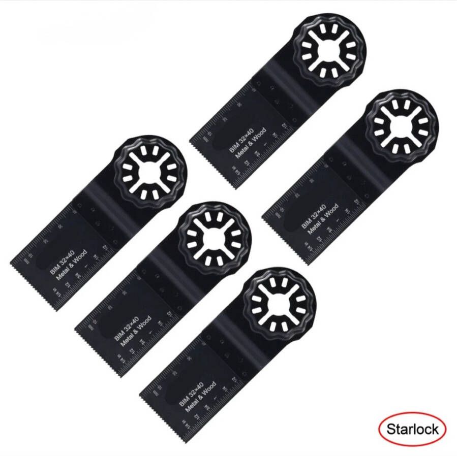 'merkloos'' Multitool zaagblad mesjes hout metaal (5 stuks) Zaagjes Hout Metaal Hardhout Multitool Universeel Fijntandig