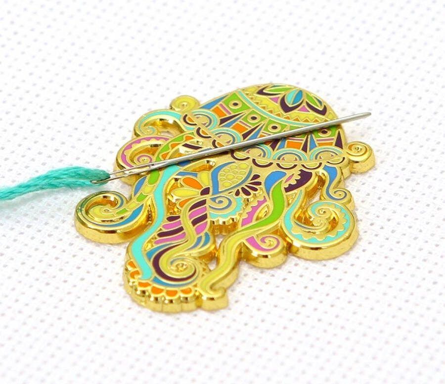Merkloos Naaldmagneet Needleminder Mandala APS Jellyfish Kwal magneet om uw borduurnaald op te laten rusten
