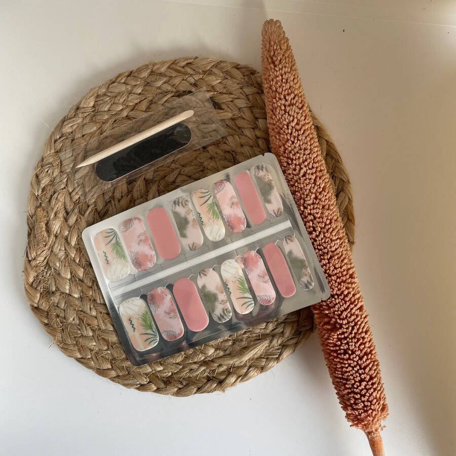 'merkloos'' NailWrapz Blush Palm- Nagel wraps nagelstickers- geen UV lamp nodig Thuis manicure
