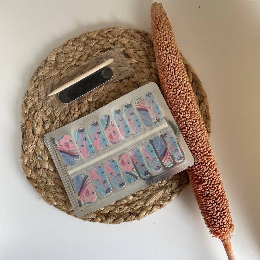 'merkloos'' NailWrapz Pink Vision Nagel wraps nagelstickers- geen UV lamp nodig Thuis manicure