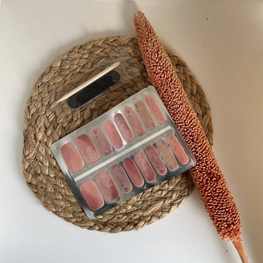 'merkloos'' NailWrapz Rosy Elegance Nagel wraps nagelstickers- geen UV lamp nodig Thuis manicure