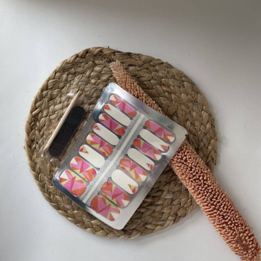 Merkloos NailWrapz Summer Fest Nagel wraps nagelstickers- geen UV lamp nodig Thuis manicure
