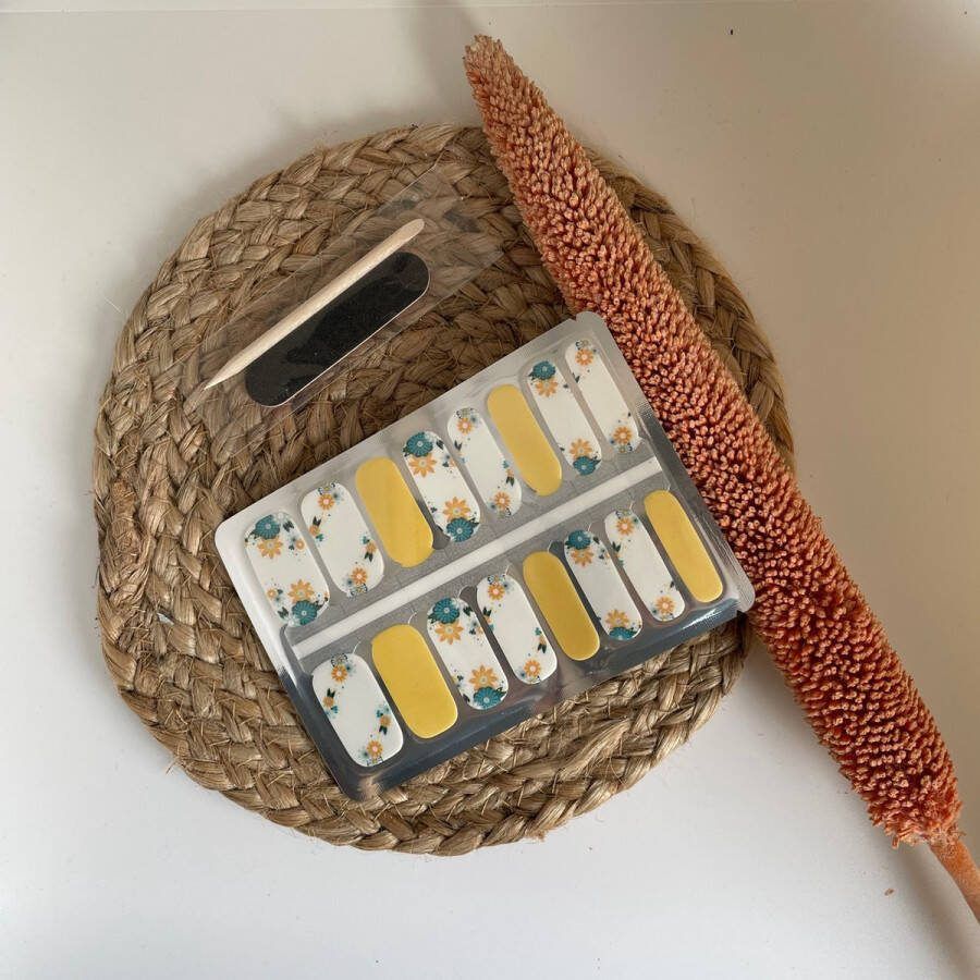 'merkloos'' NailWrapz Sunny Daisy Nagel wraps nagelstickers- geen UV lamp nodig Thuis manicure